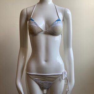Aaron Chang Sand beach print reversible bikini
